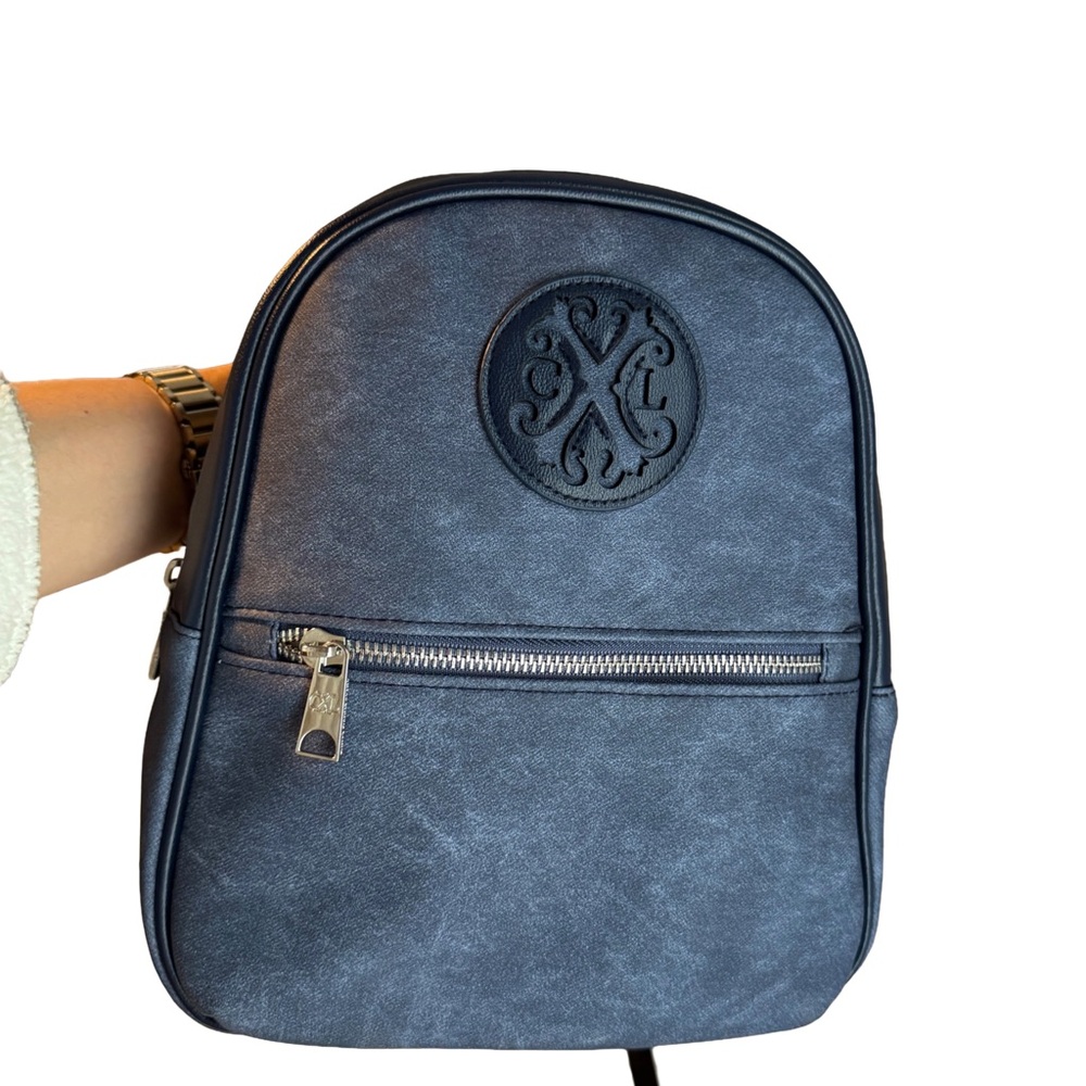 Blue Leather Backpack Christian Lacroix